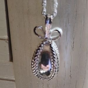 Joan Rivers Silver Egg Necklace